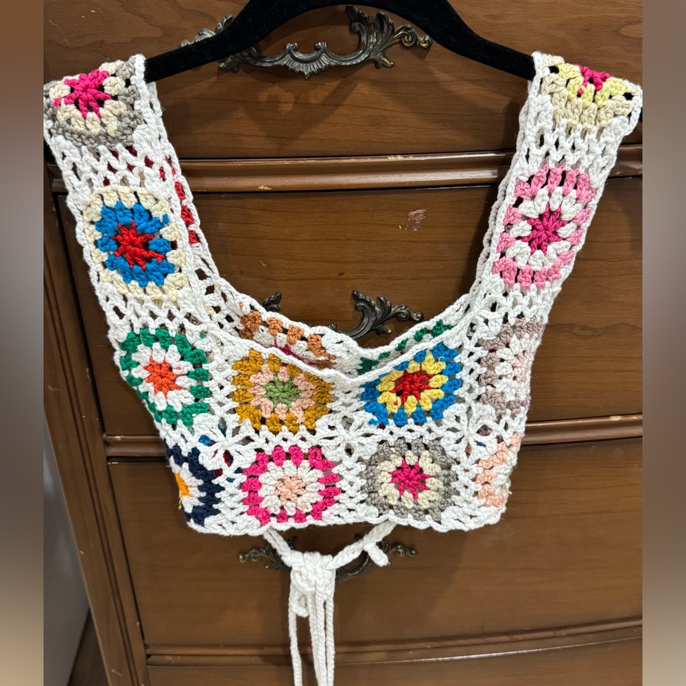 Colorful Crochet Crop Top